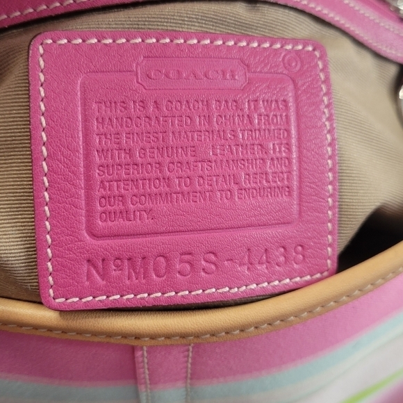 Coach Hamptons Multi Colored Striped Bag with Matching Wristlet EUC - Picture 13 of 17